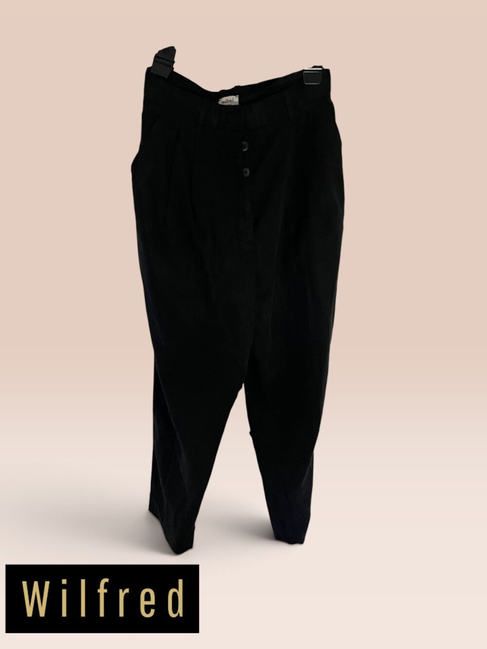 Wilfred Aritzia Black High Rise Pleated Trousers Size 0
